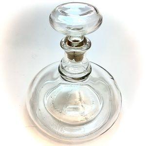 Vintage 1937 Owens Illinois Clear Glass Captain’s Liquor Decanter
